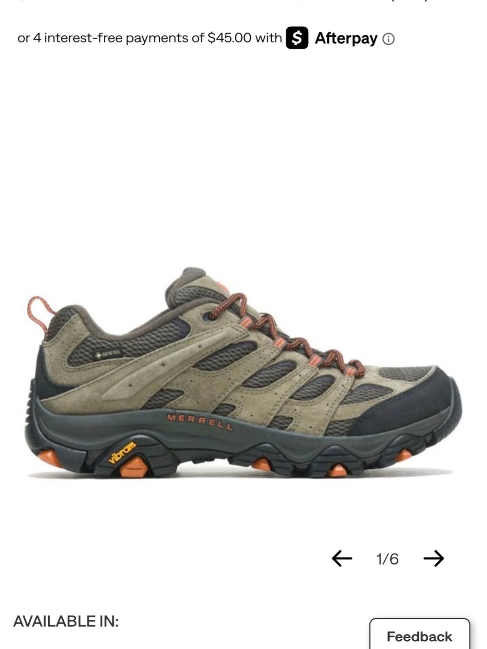 Merrell men’s Moab Gore Tex Gray with Orange hiking shoes wide size 10W like new - Picture 10 of 11